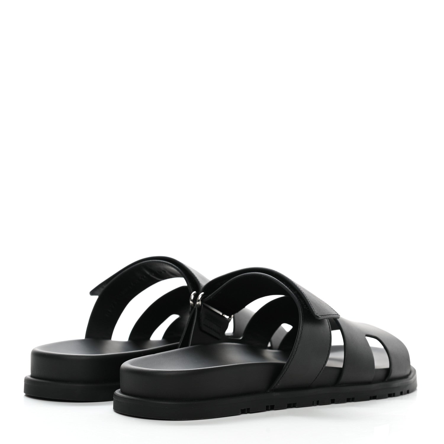 Hermes Calfskin Mens Chypre Sandals 42 Black 4 of 9
