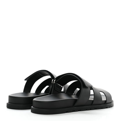 Hermes Calfskin Mens Chypre Sandals 42 Black 4 of 9