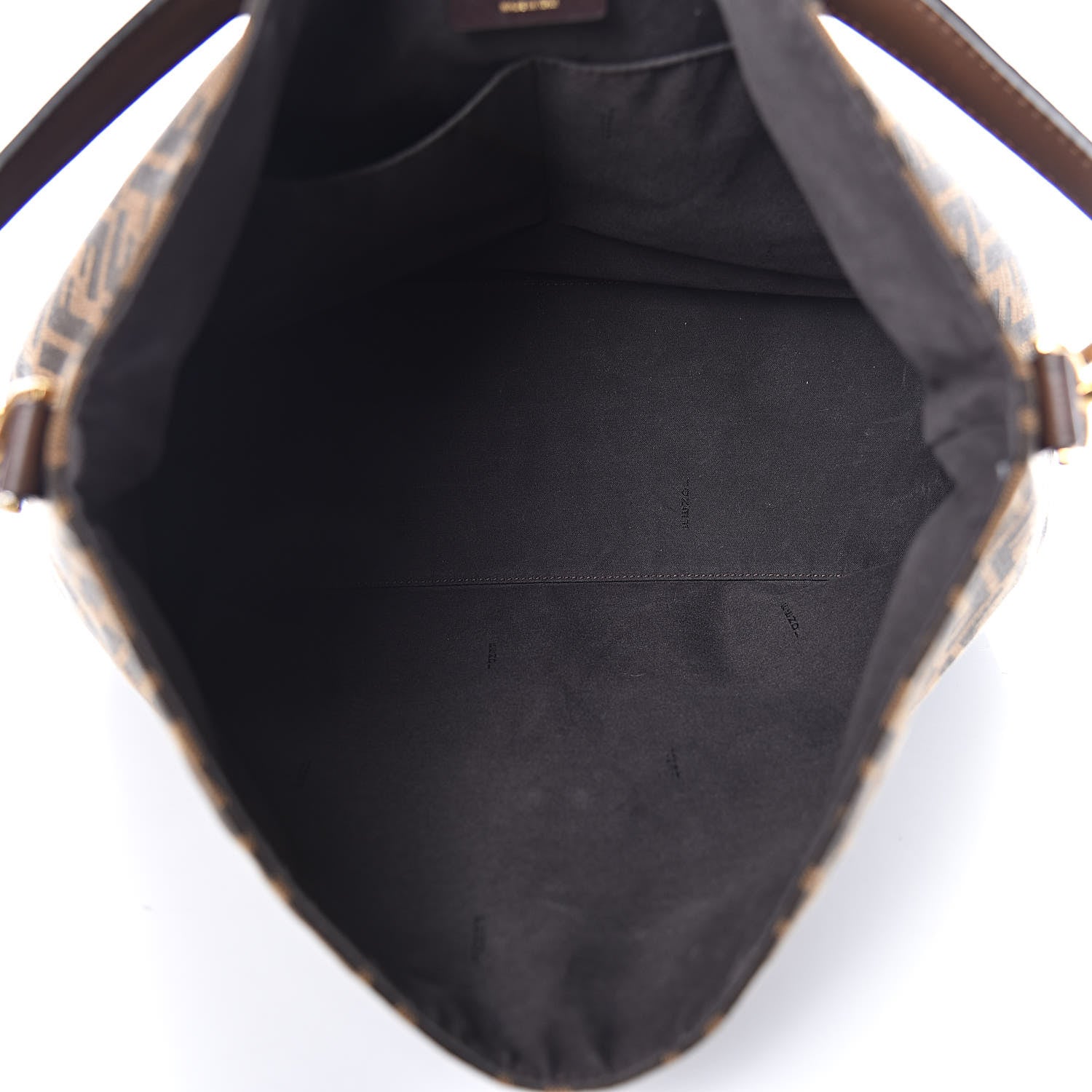 Fendi Zucca Vitello Artic Small Clasp Top Hobo Bag Tobacco Castagna 5 of 11