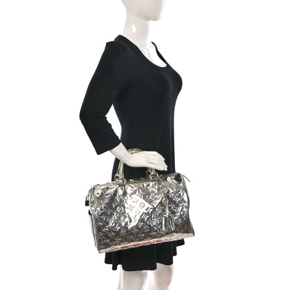 Louis Vuitton Monogram Miroir Speedy 30 Silver 2 of 22