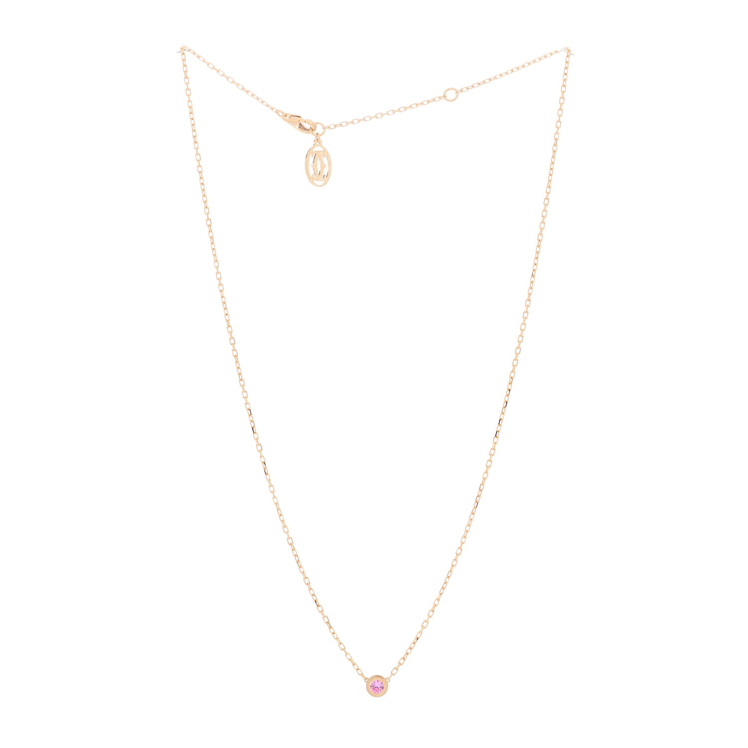 Cartier 18K Pink Gold Pink Sapphire D'Amour Pendant Necklace 2 of 5