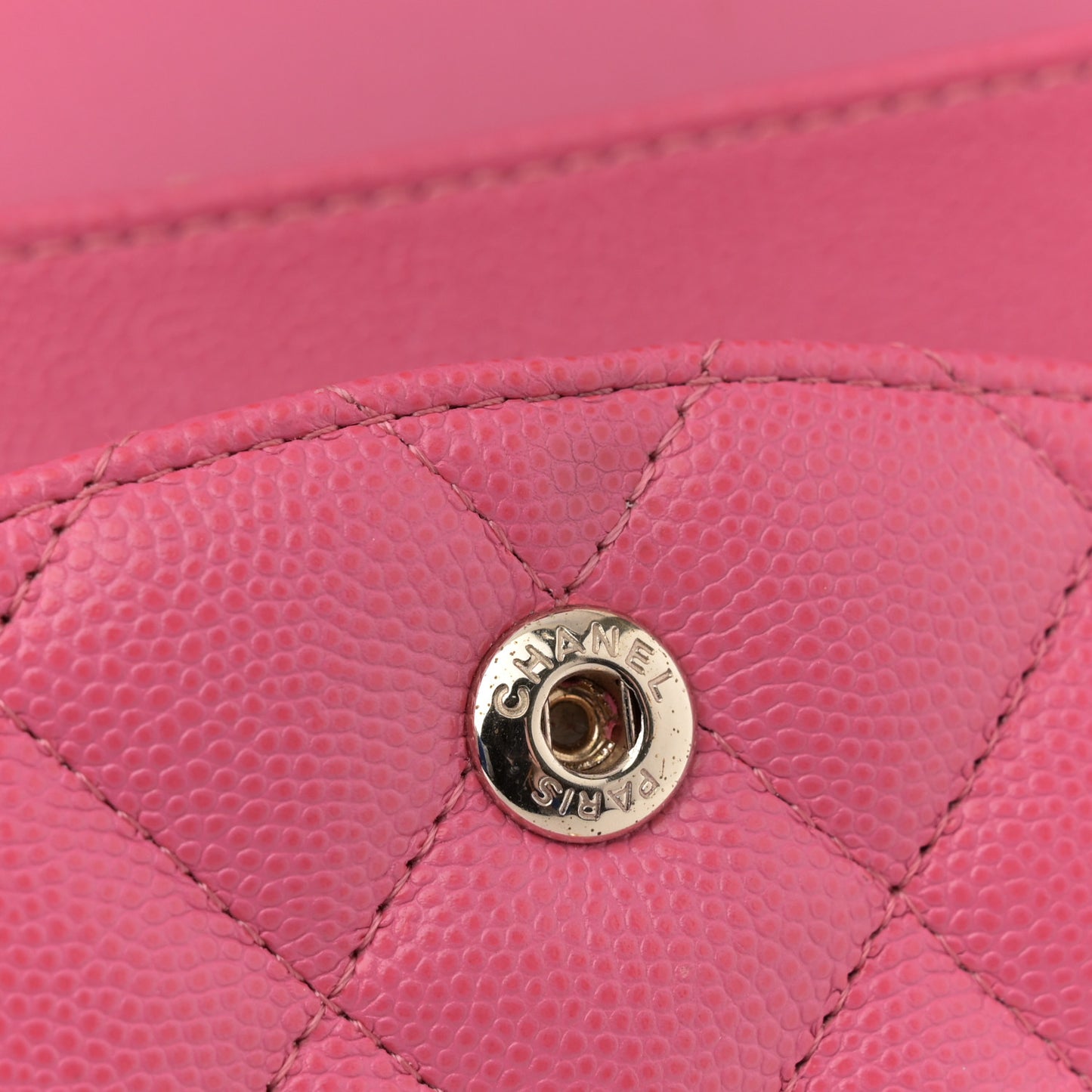 Caviar Quilted Medium Double Flap Pink