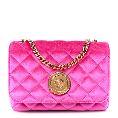 Versace Velvet Quilted Medusa Chain Crossbody Pink 1 of 11