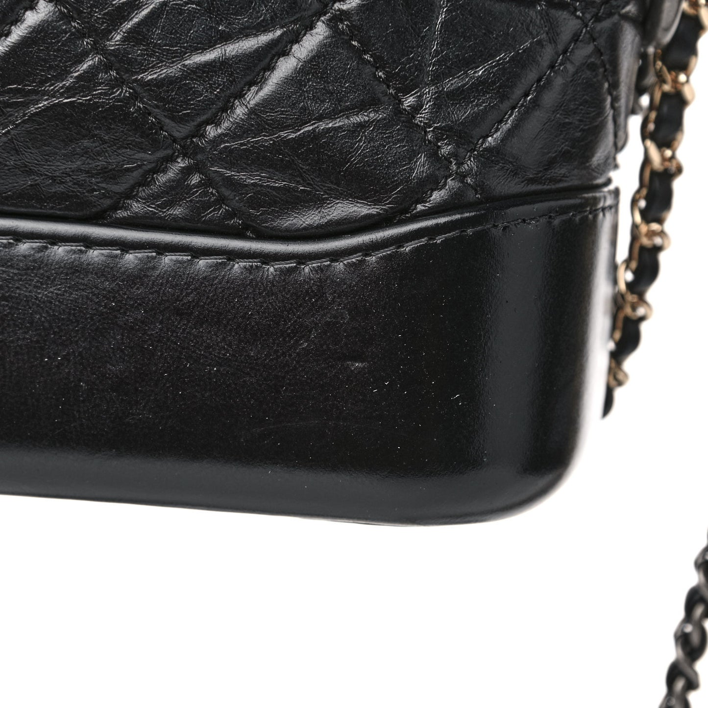 Aged Calfskin Quilted Small Gabrielle Hobo Black