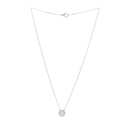 Van Cleef & Arpels 18K White Gold Diamond Perlee Pendant Necklace 2 of 4