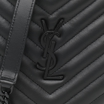 Saint Laurent Calfskin Matelasse Chevron Round Vinyle Camera Bag Black 8 of 11