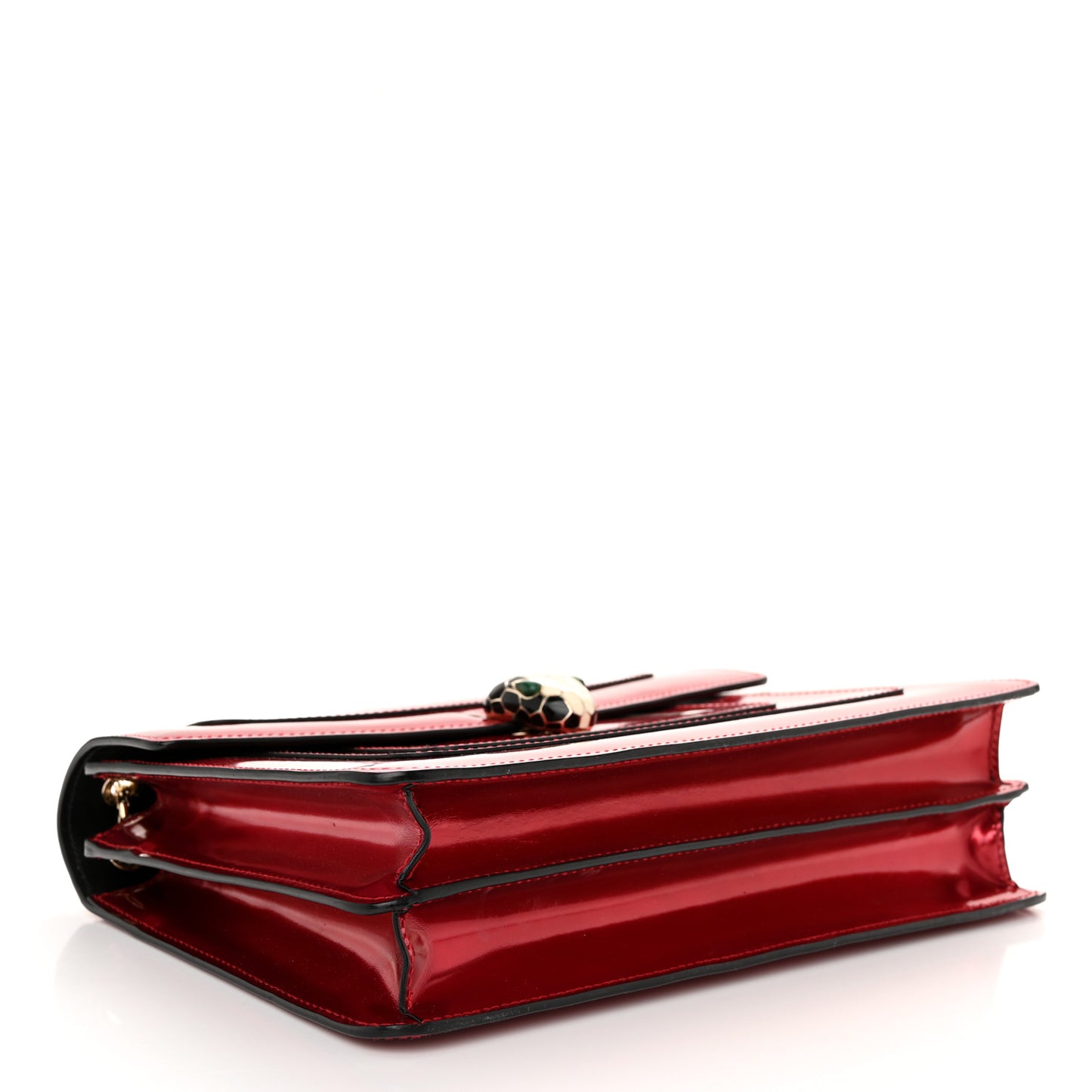 Metallic Calfskin Serpenti Forever Shoulder Bag Red