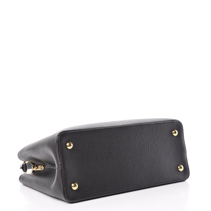 Louis Vuitton Taurillon Capucines MM Black 4 of 11