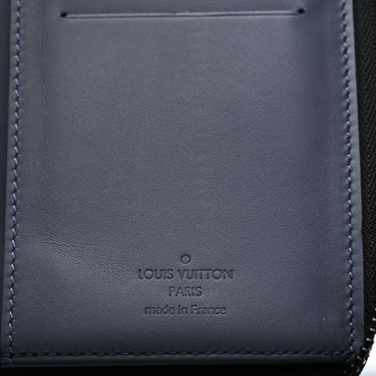 Louis Vuitton Calfskin Monogram Shadow Vertical Zippy Wallet Blue 6 of 7