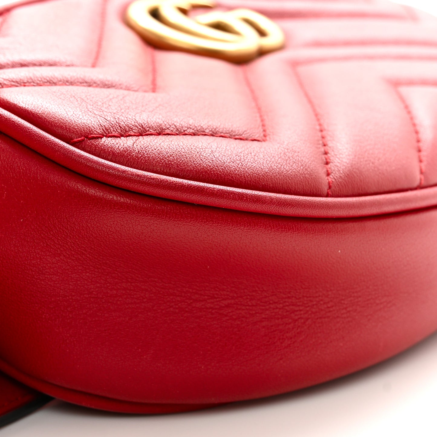 Calfskin Matelasse GG Marmont Belt Bag 85 34 Hibiscus Red