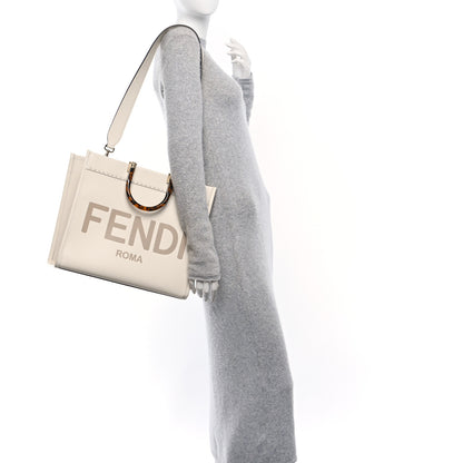 Fendi Vitello King Plexiglass Medium Fendi Sunshine Shopper Tote White Ice 2 of 15