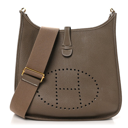 Hermes Taurillon Clemence Evelyne III PM Etoupe 1 of 10