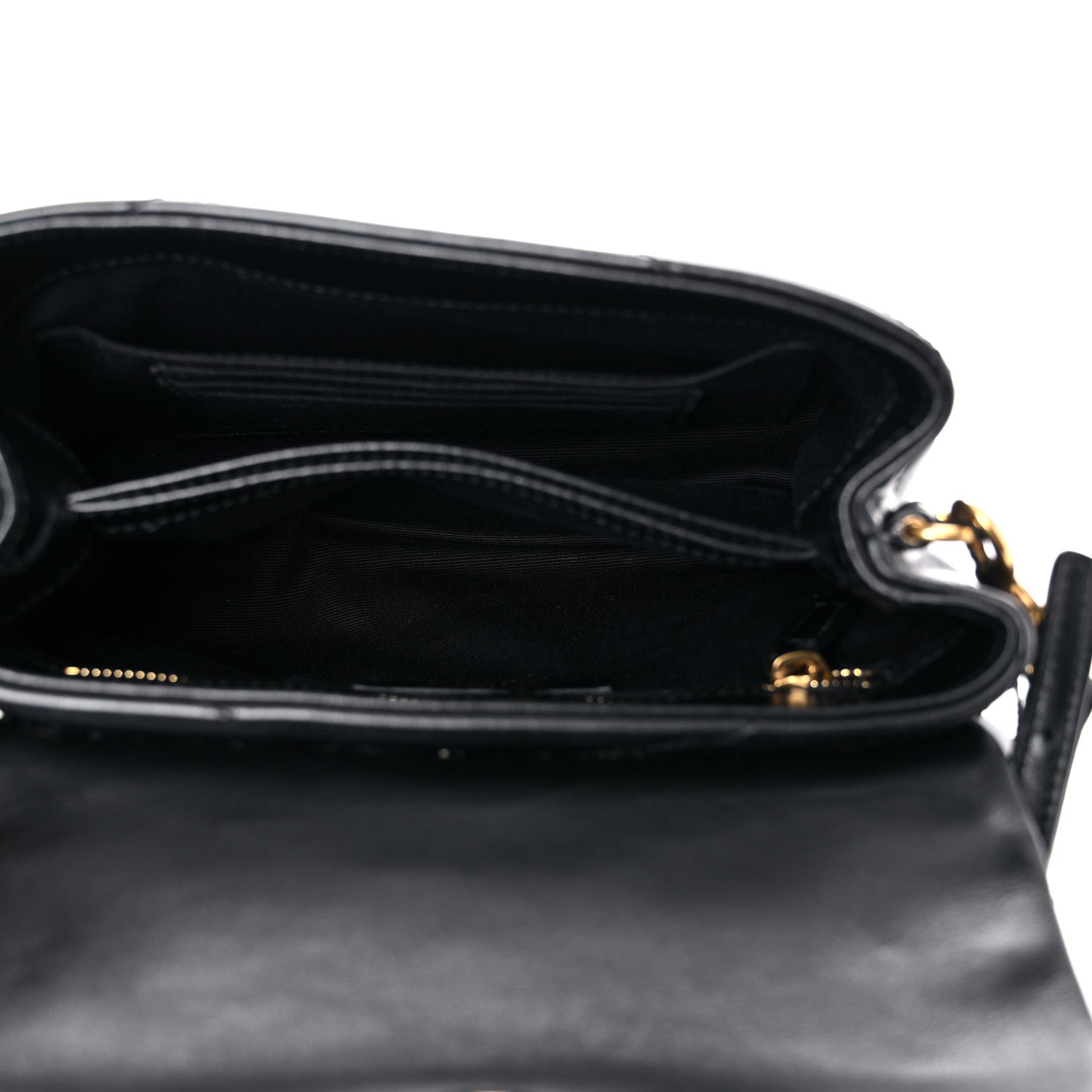 Saint Laurent Calfskin Y Quilted Monogram Toy Loulou Crossbody Bag Black 5 of 12