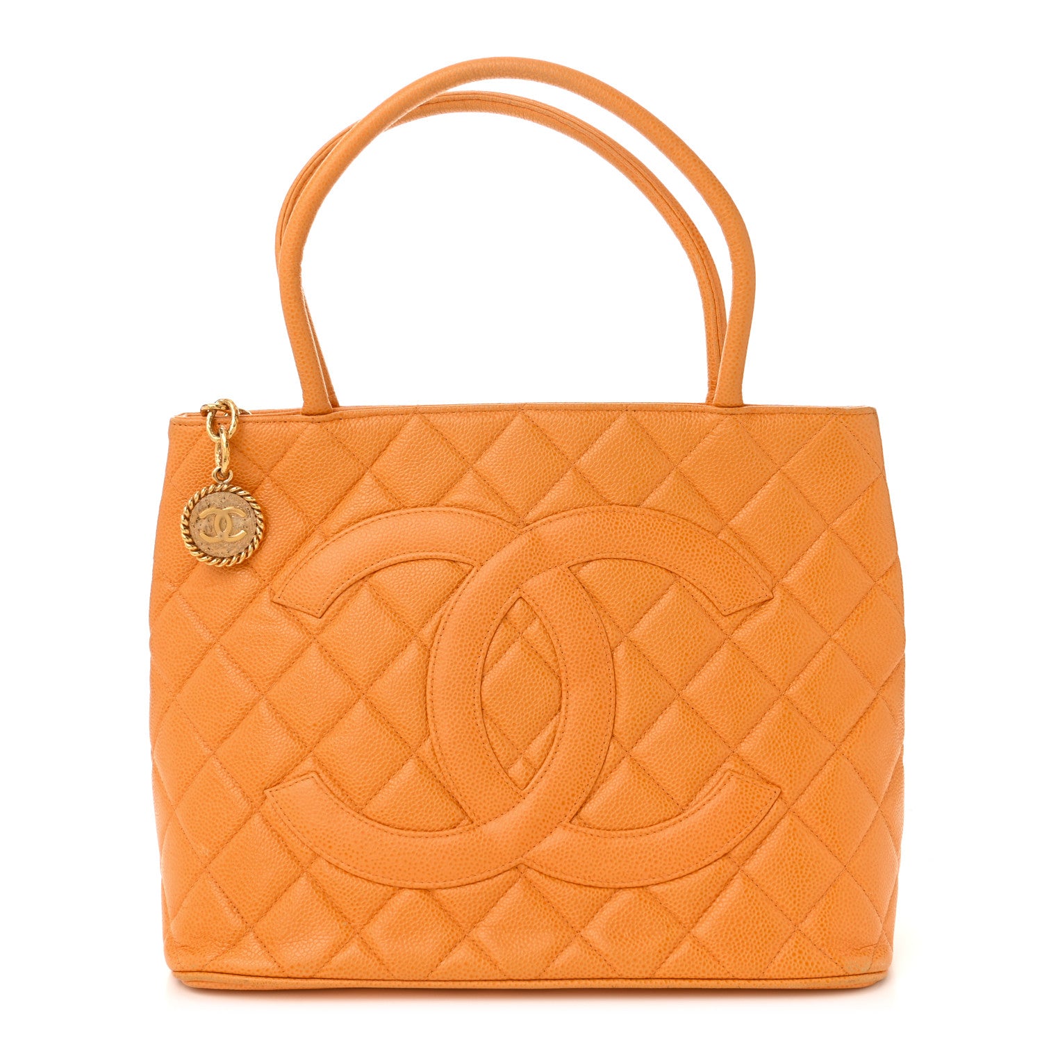 Chanel Caviar Quilted Medallion Tote Yellow 1 of 11