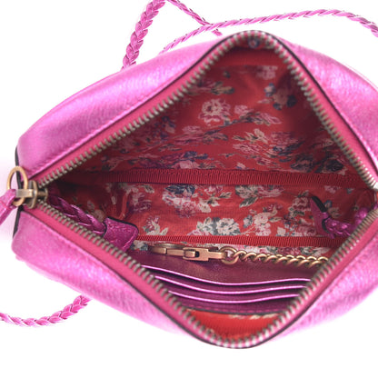 Gucci Laminated Nappa Trapuntata Mini Zumi Shoulder Bag Fuxia 5 of 9