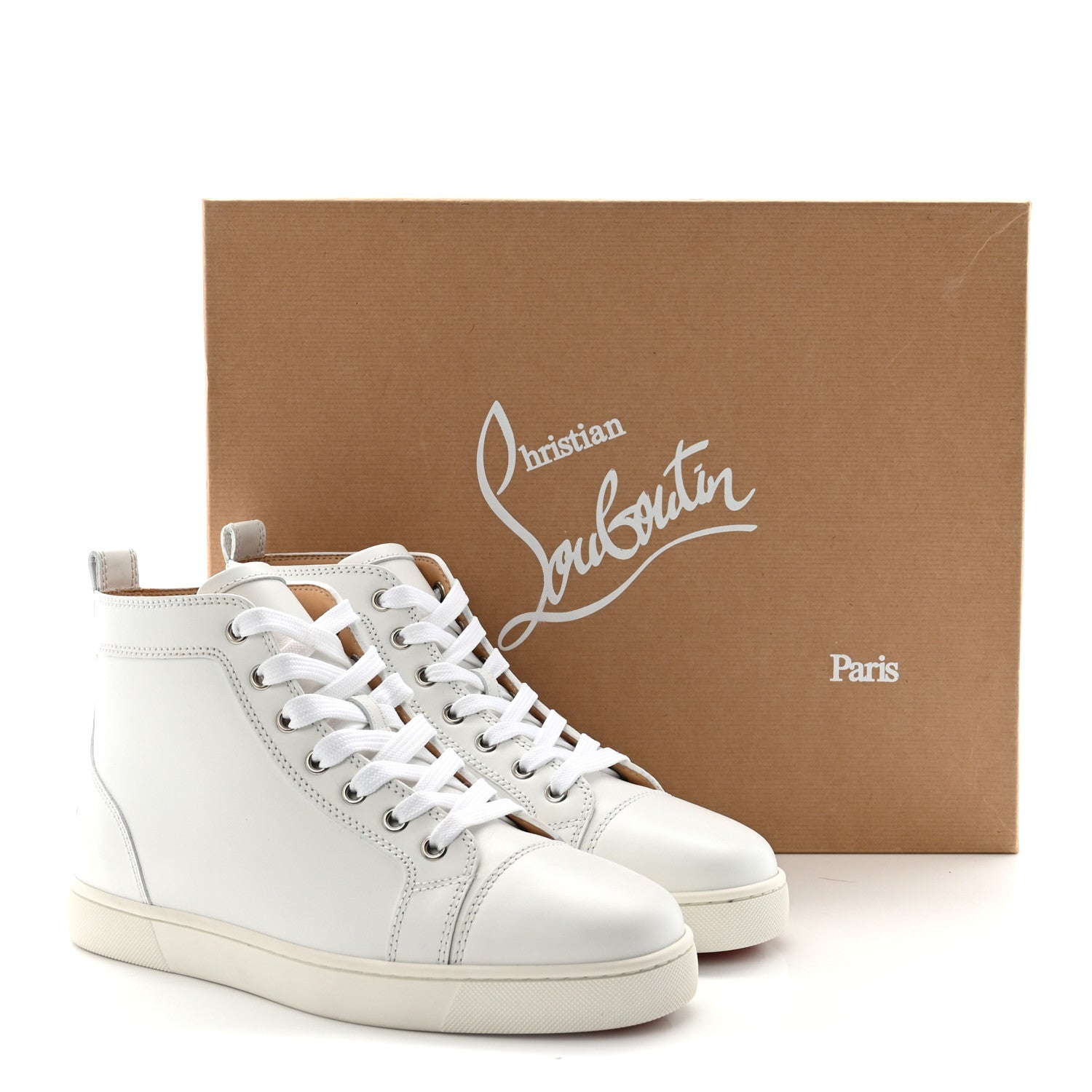 Christian Louboutin Calfskin Mens Louis Flat Sneakers 39 White
