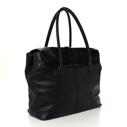 Chanel Calfskin Large Flap Shoulder Bag Black 2 of 9