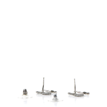Chanel Crystal CC Earrings Silver 3 of 5