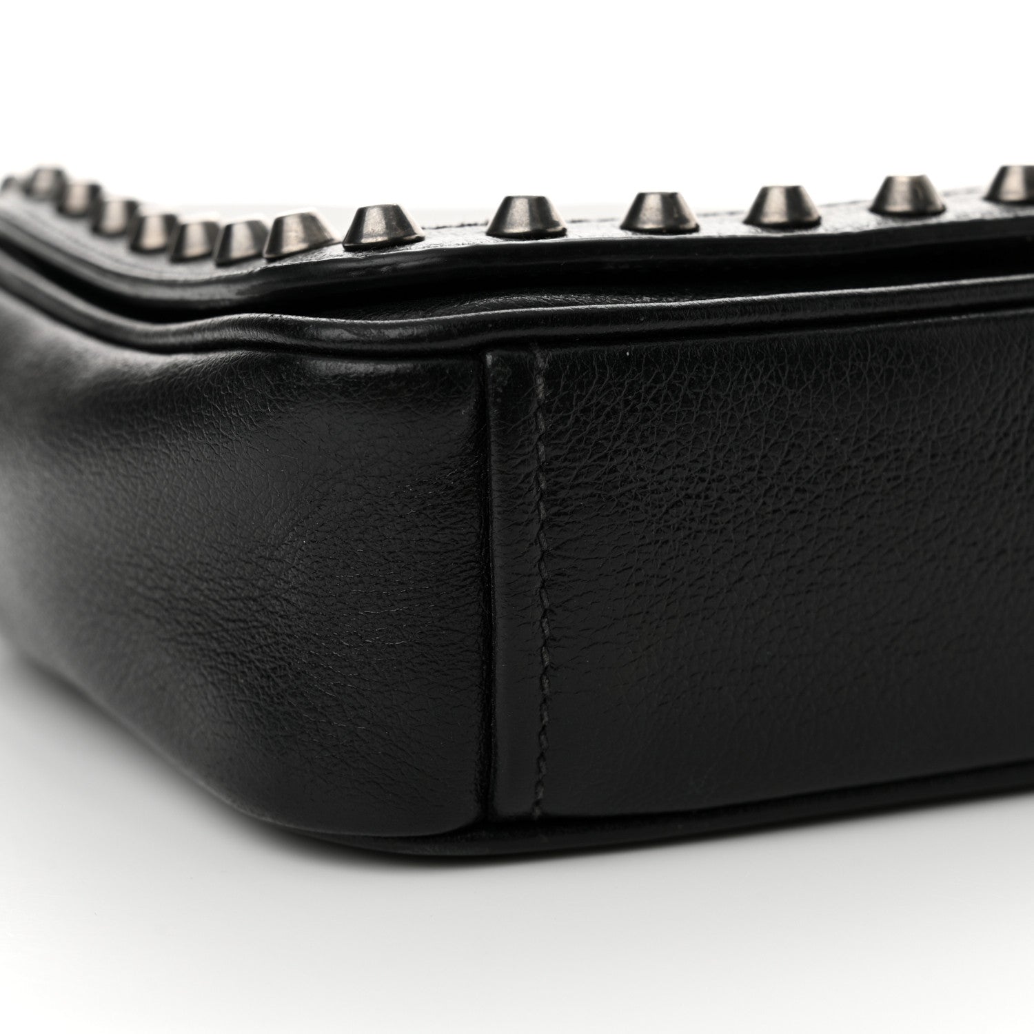 Prada Glace Calfskin Studded Crossbody Black 9 of 14