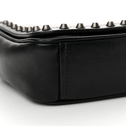 Prada Glace Calfskin Studded Crossbody Black 9 of 14