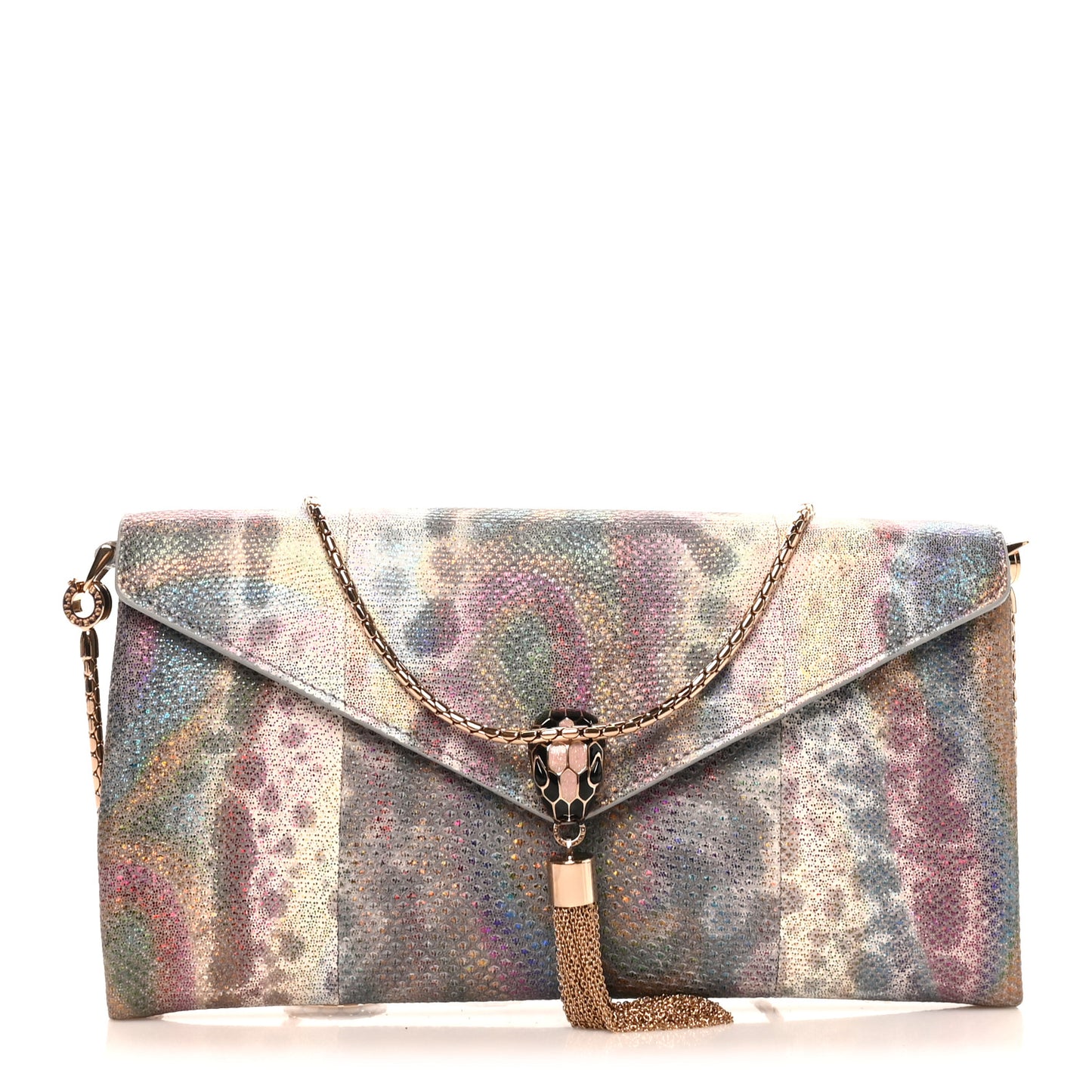 Karung Calfskin Serpenti Forever Long Wallet Blue Brown