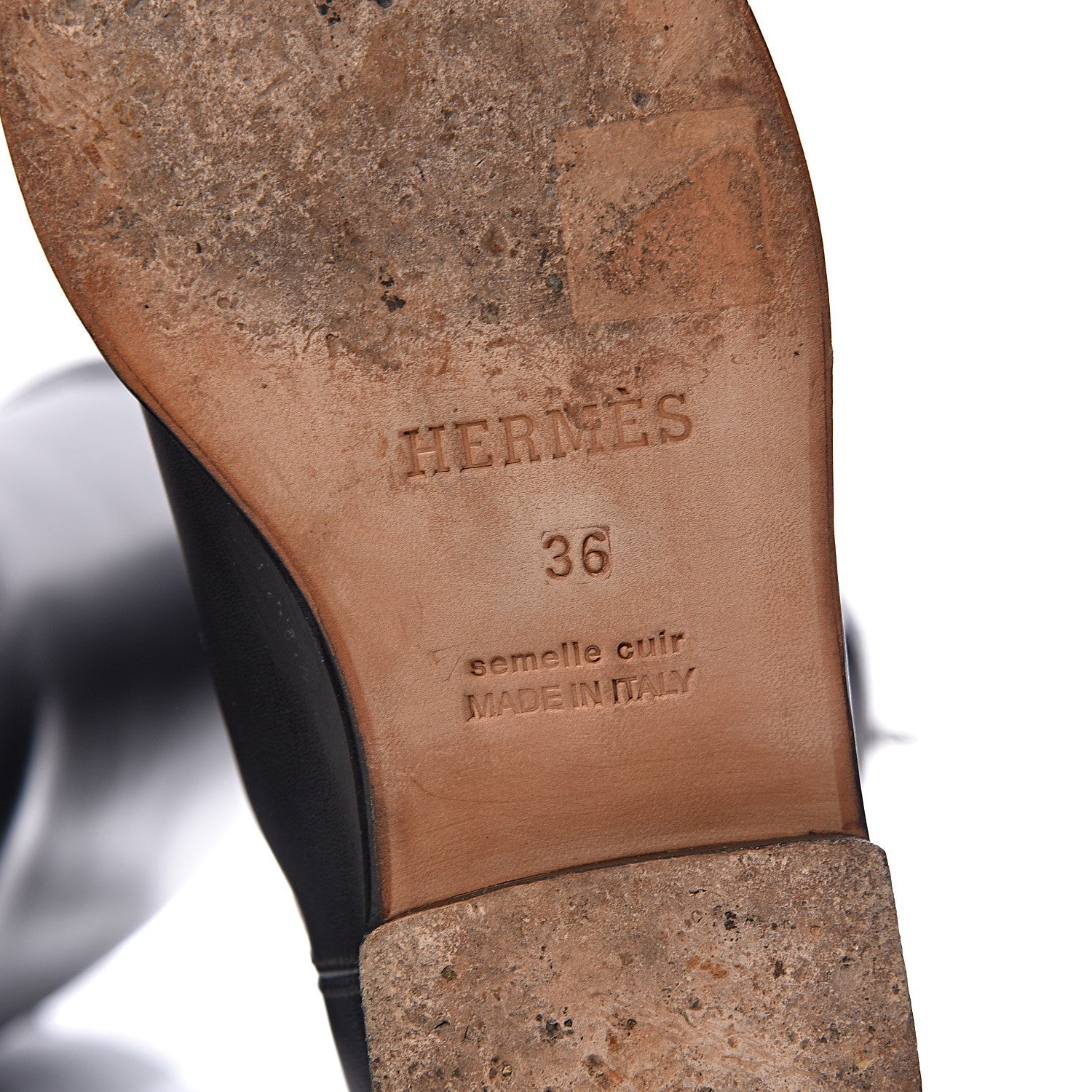 Hermes Box Calfskin Equestrian Jumping Boots 36 Black 7 of 12