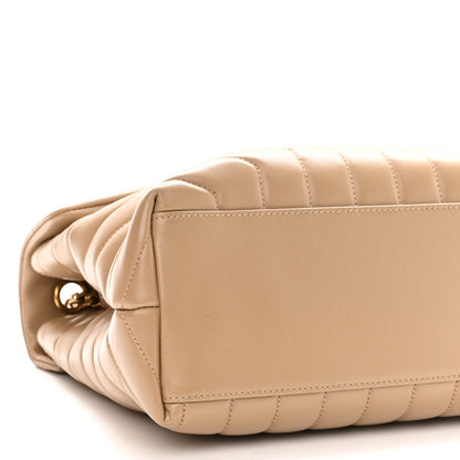 Saint Laurent Calfskin Y Quilted Monogram Medium Loulou Chain Satchel Dark Beige 9 of 10