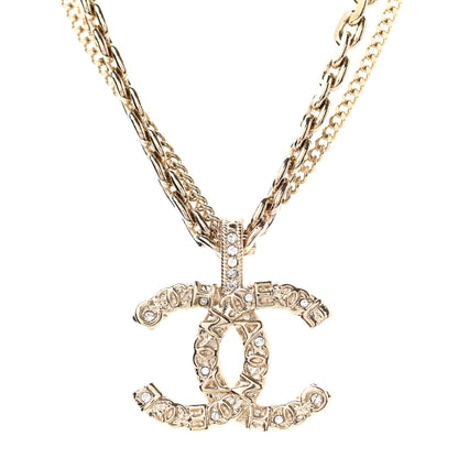Chanel Crystal CC Multi Strand Chain Necklace Gold 4 of 5