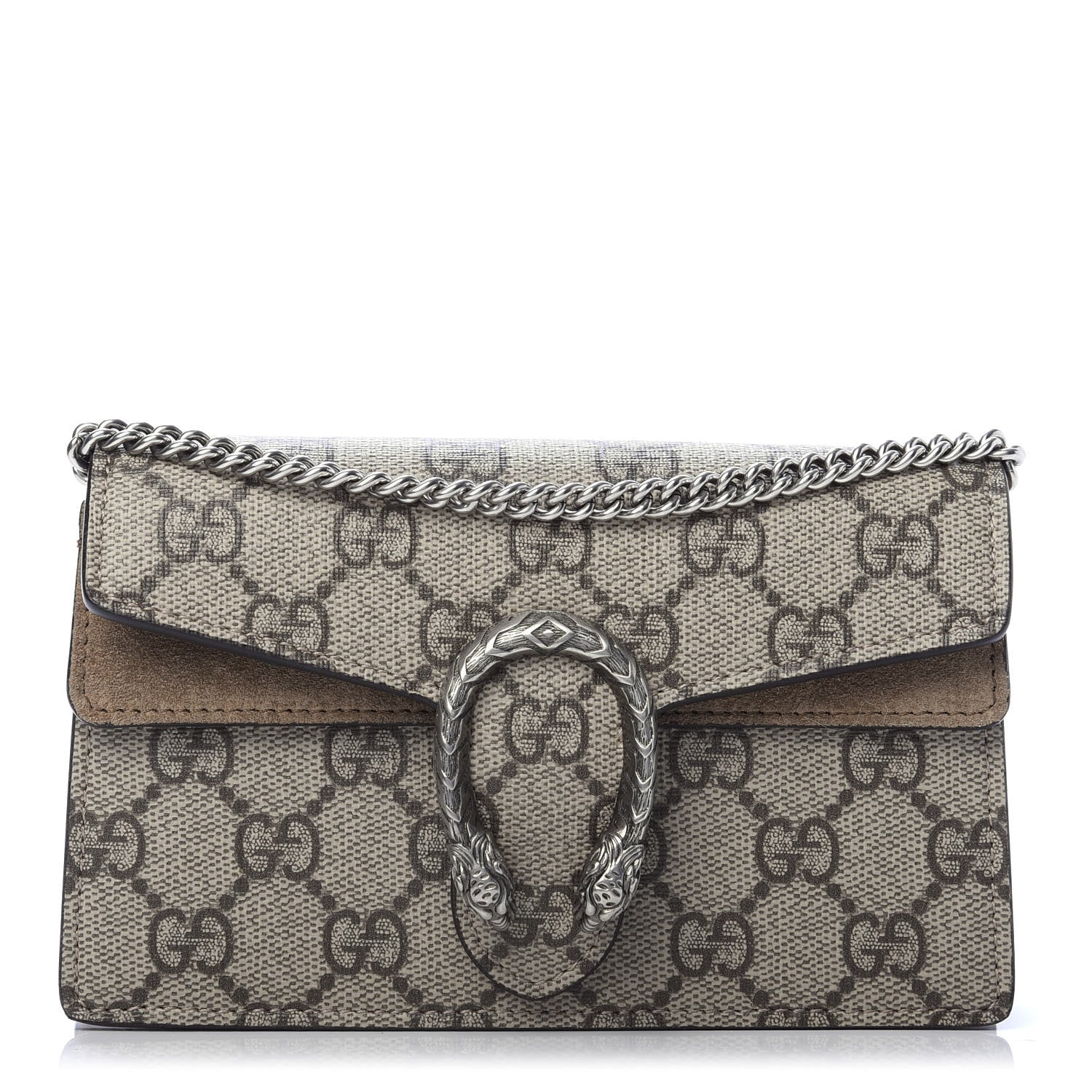 Gucci GG Supreme Monogram Super Mini Dionysus Shoulder Bag Taupe 1 of 11