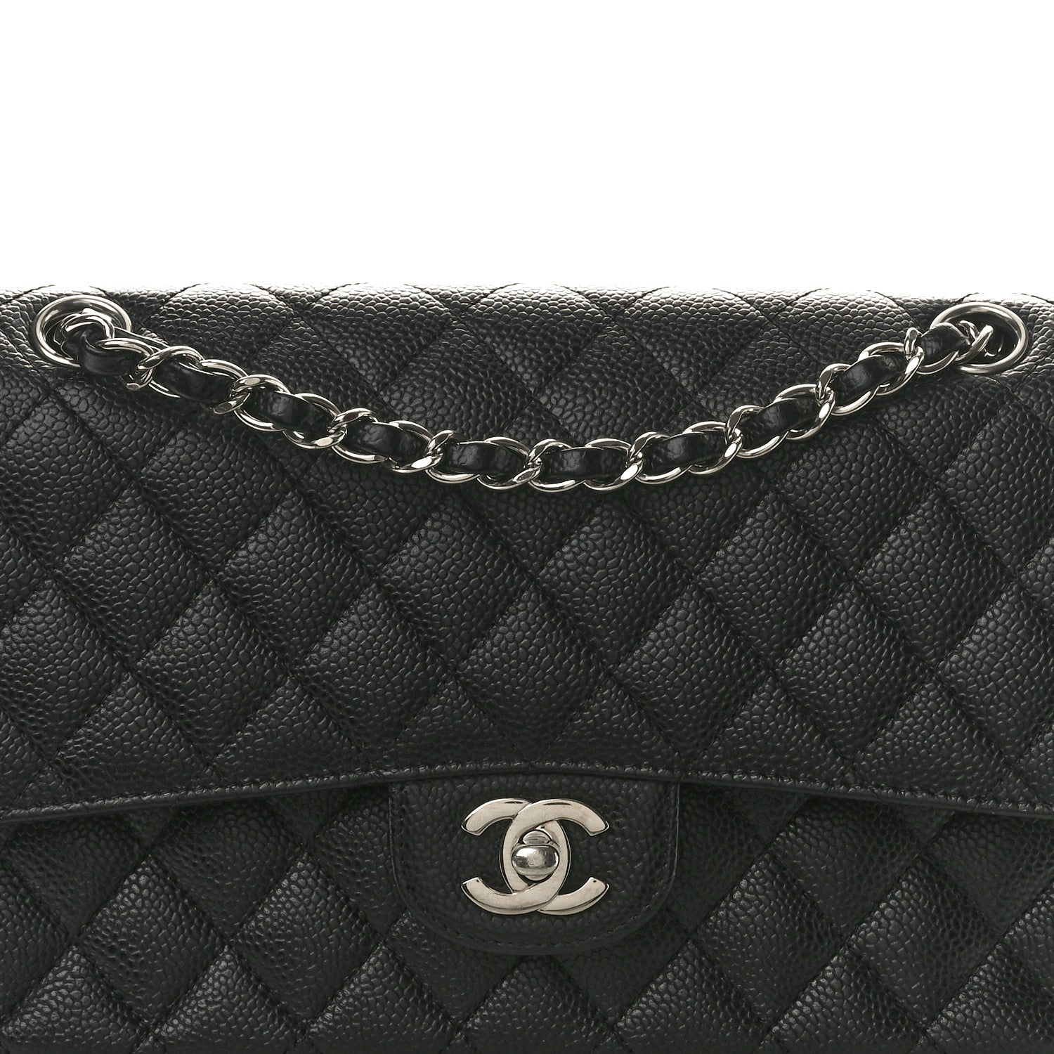 Chanel Caviar Quilted Medium Double Flap Black 8 of 10
