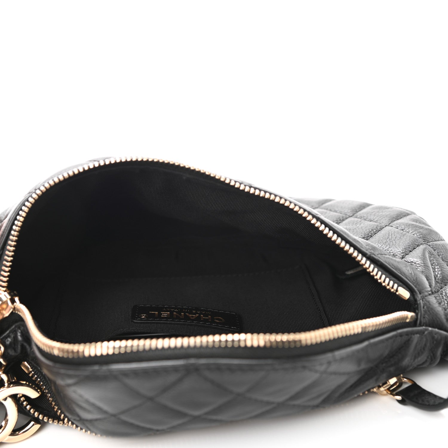 Chanel Calfskin Quilted Banane Waist Bag Fanny Pack Black 5 of 11
