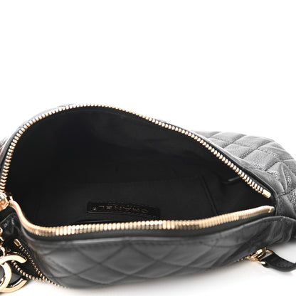 Chanel Calfskin Quilted Banane Waist Bag Fanny Pack Black 5 of 11