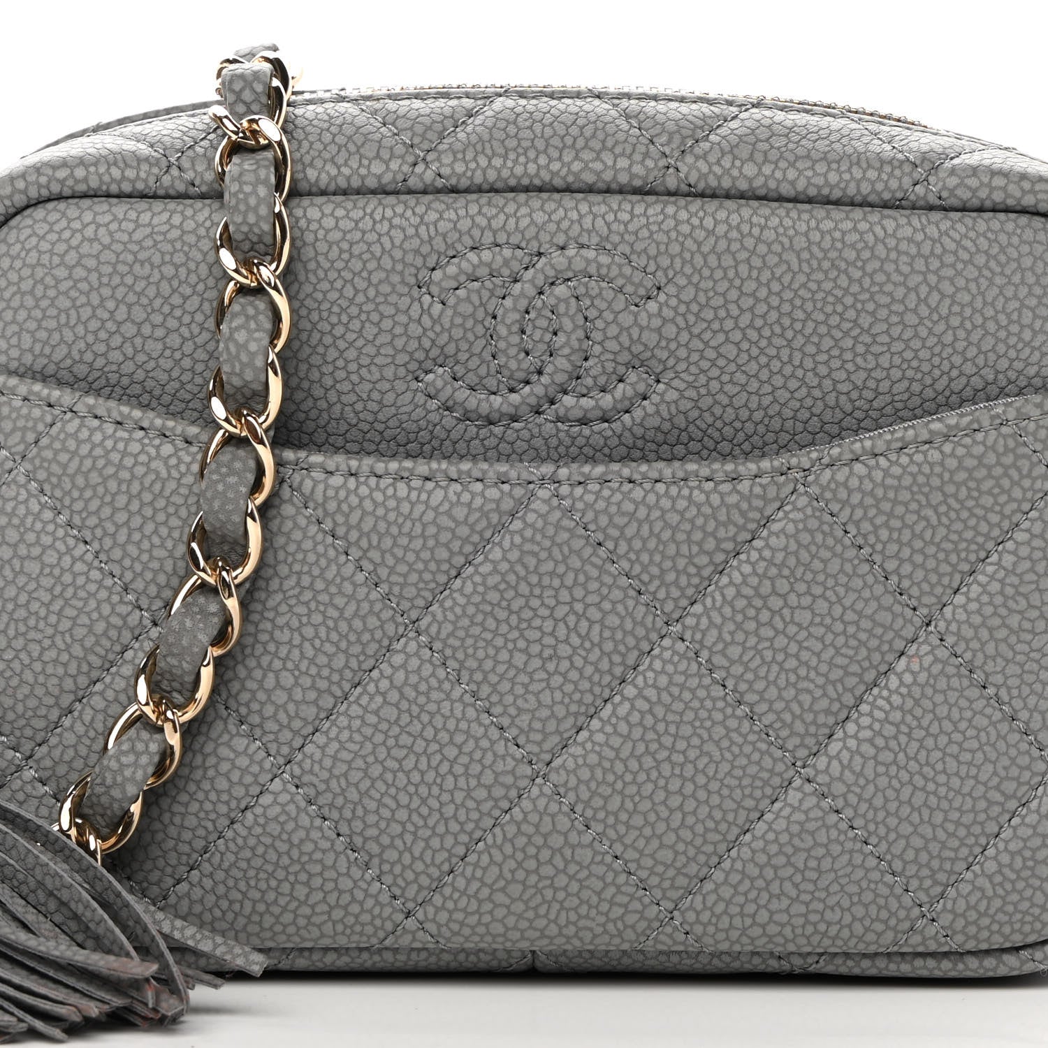 Chanel Caviar Quilted Mini Coco Tassel Camera Case Grey 8 of 12