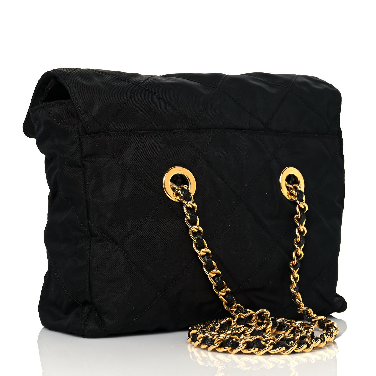 Prada Nylon Tessuto Impuntu Quilted Flap Shoulder Bag Black 3 of 12