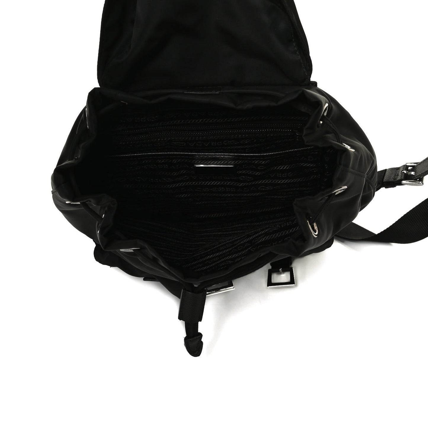 Tessuto Nylon Saffiano Small Backpack Black