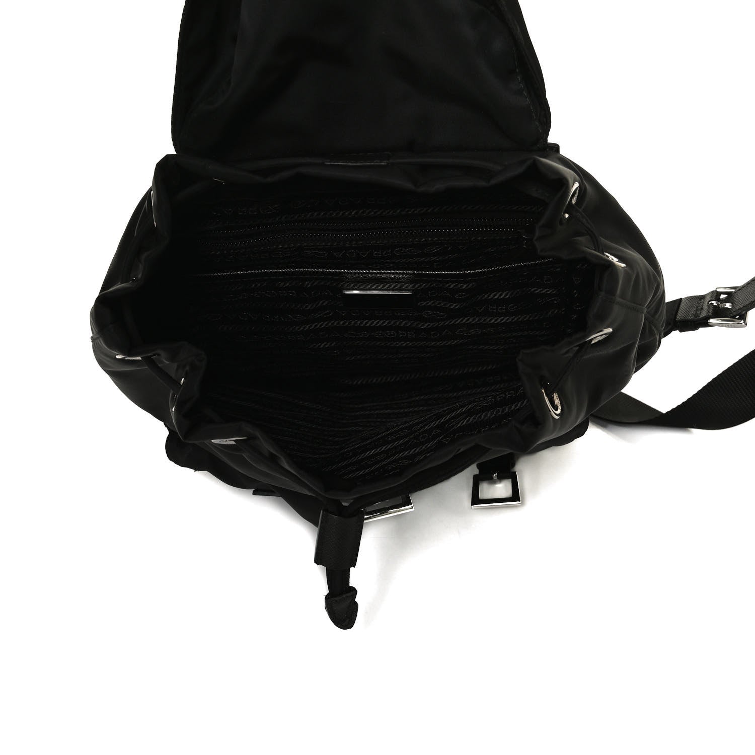 Prada Tessuto Nylon Saffiano Small Backpack Black 4 of 12
