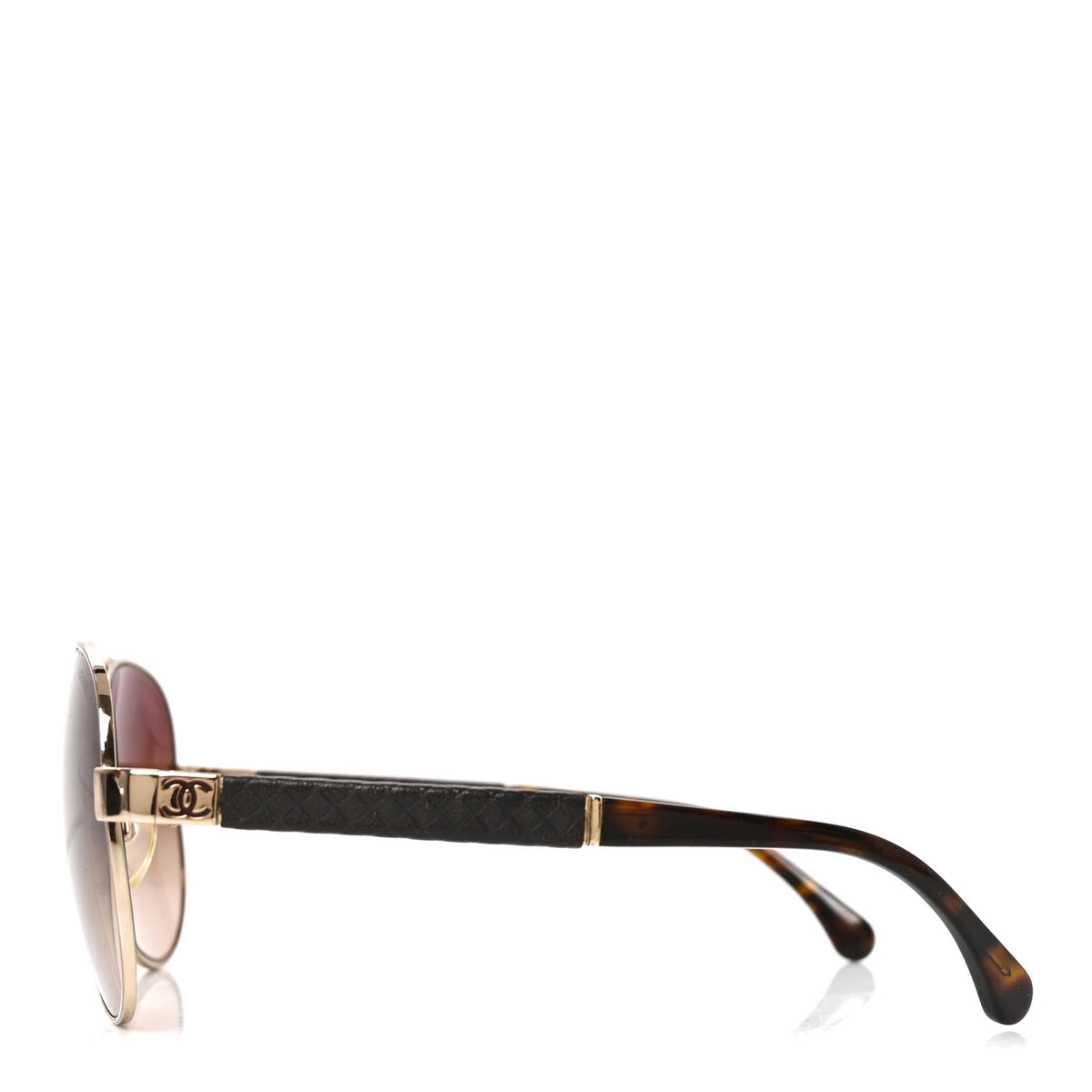 Chanel Lambskin Quilted CC 4195-Q Sunglasses Gold 3 of 7