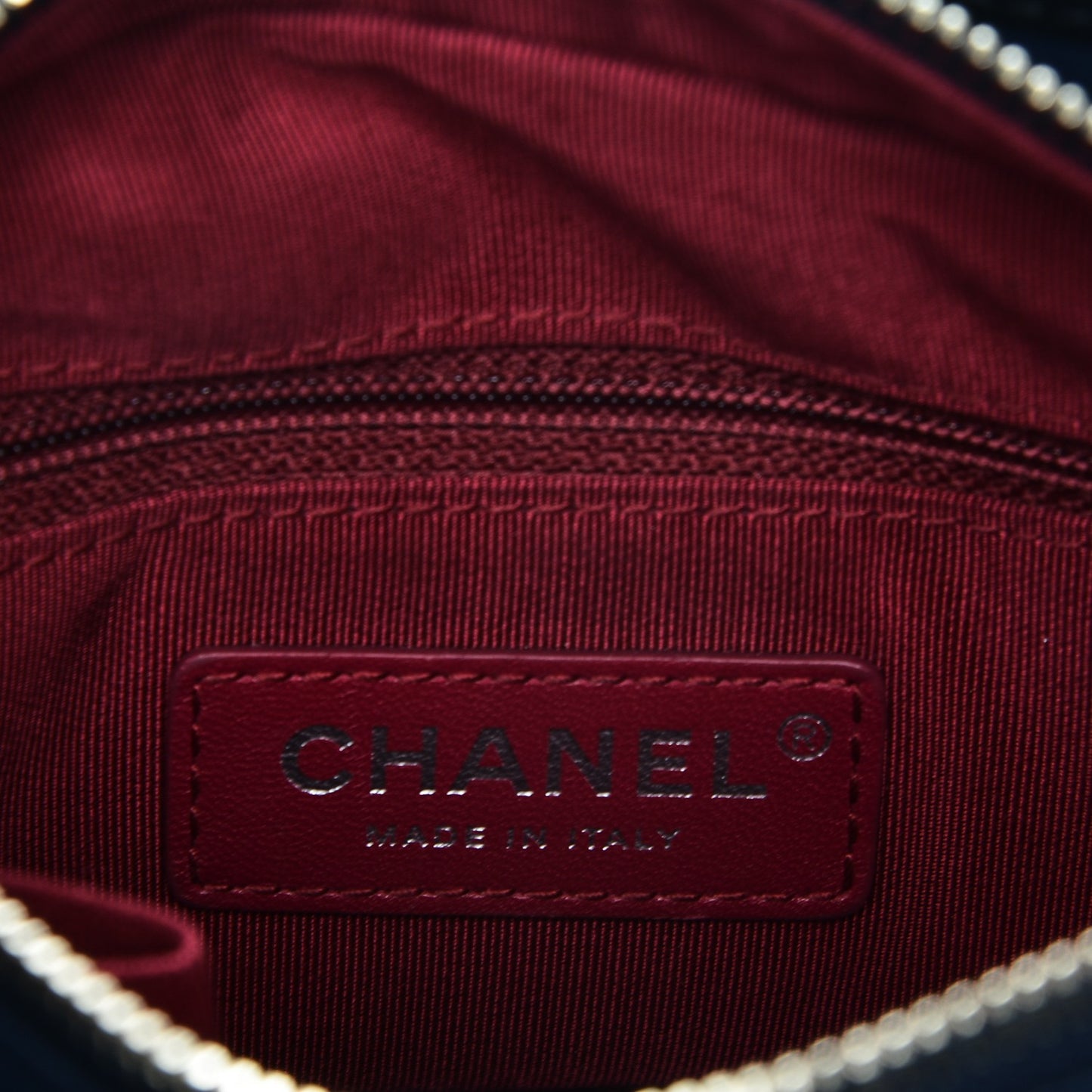 Aged Calfskin Quilted Small Gabrielle Hobo Blue Black