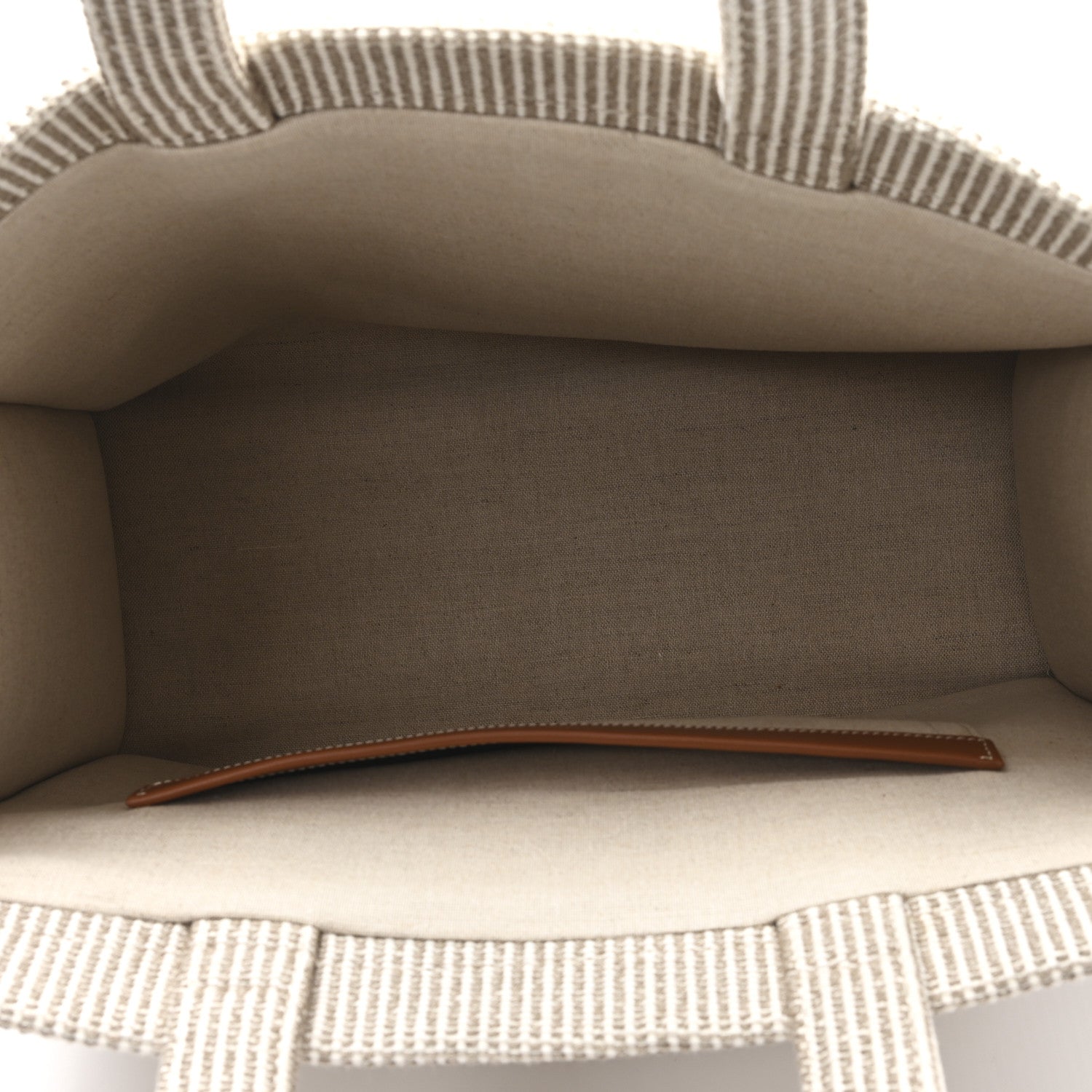 Celine Canvas Calfskin Striped Triomphe Large Cabas Beige 5 of 10