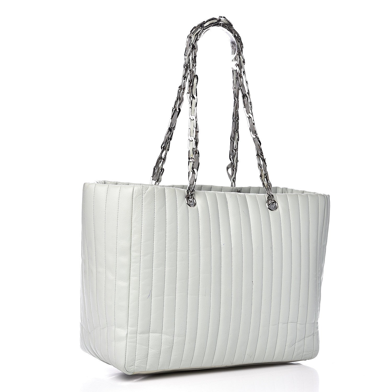Chanel Lambskin Vertical Quilted Large Mademoiselle Tote Light Green 2 of 23