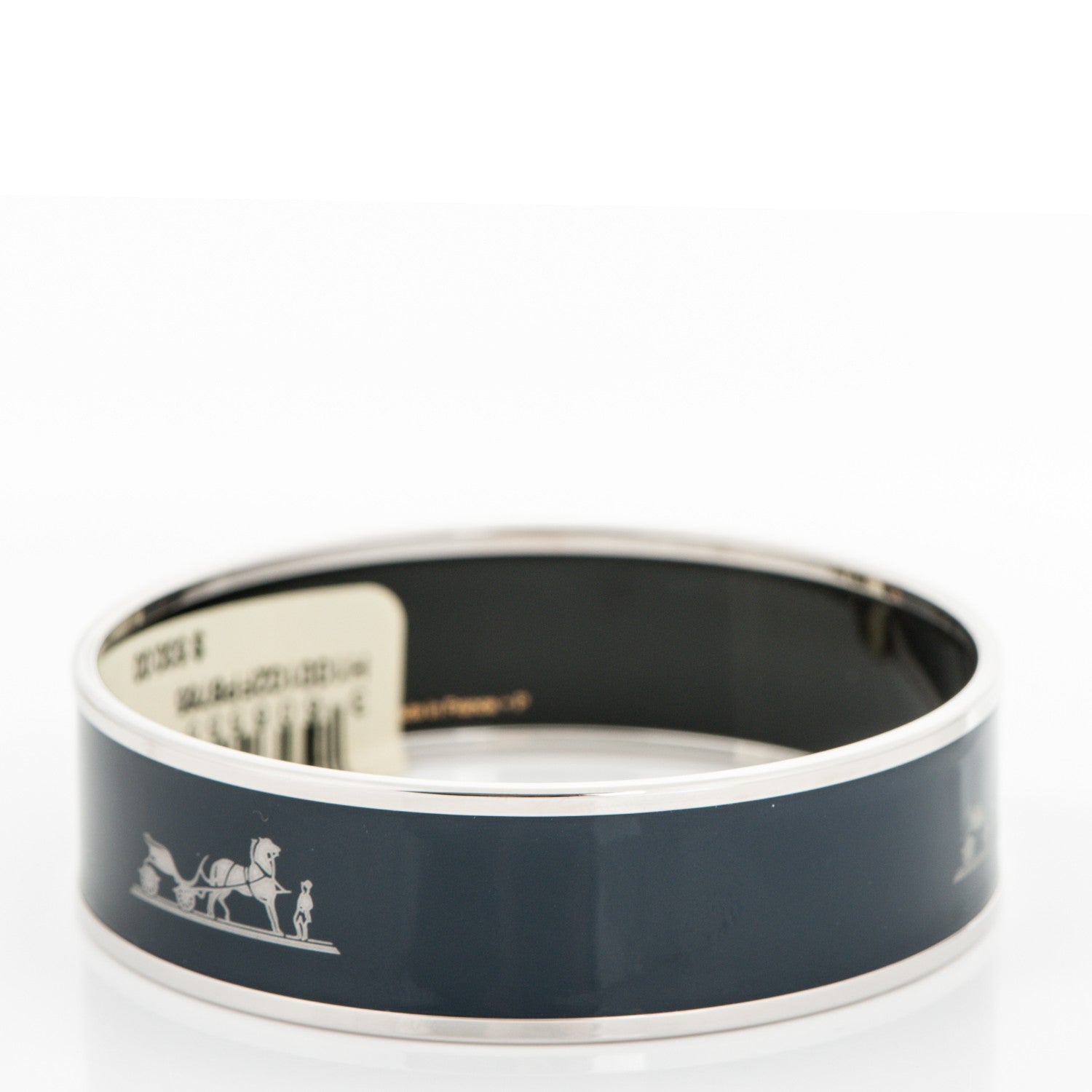 Hermes Enamel Printed Wide Caleche Bracelet 65 Ultramarine 3 of 5