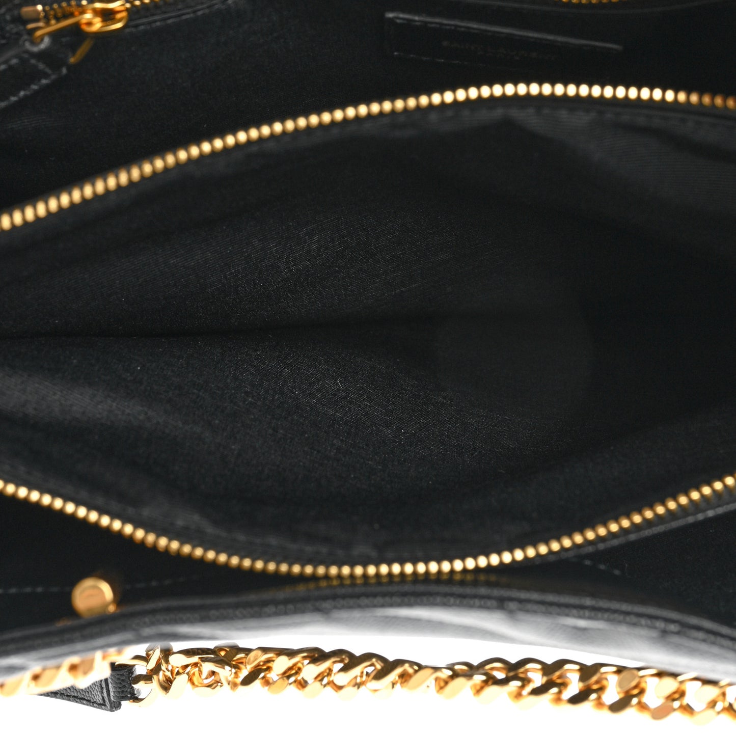 Grain De Poudre Matelasse Chevron Monogram Shopping Bag Black