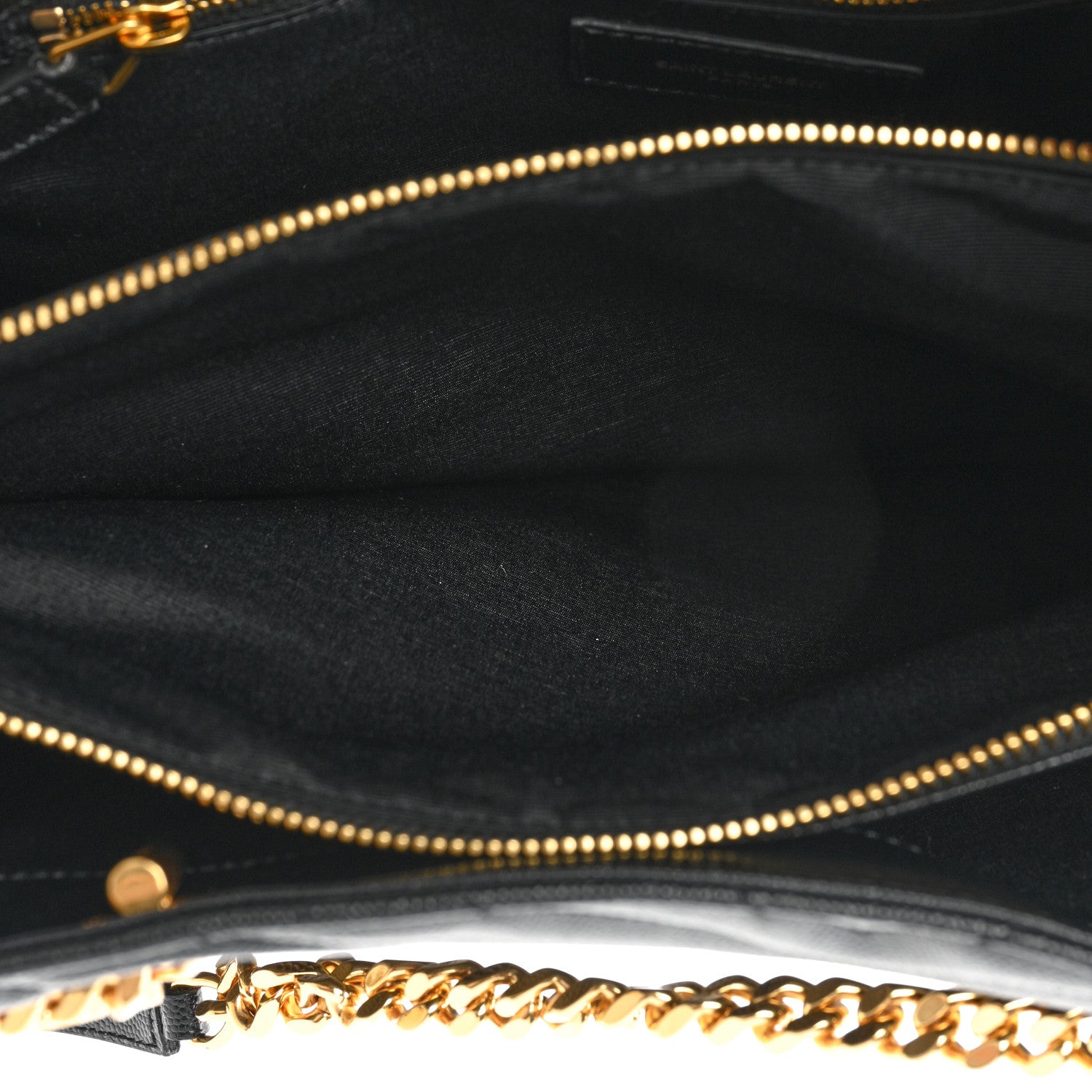 Saint Laurent Grain De Poudre Matelasse Chevron Monogram Shopping Bag Black 6 of 14