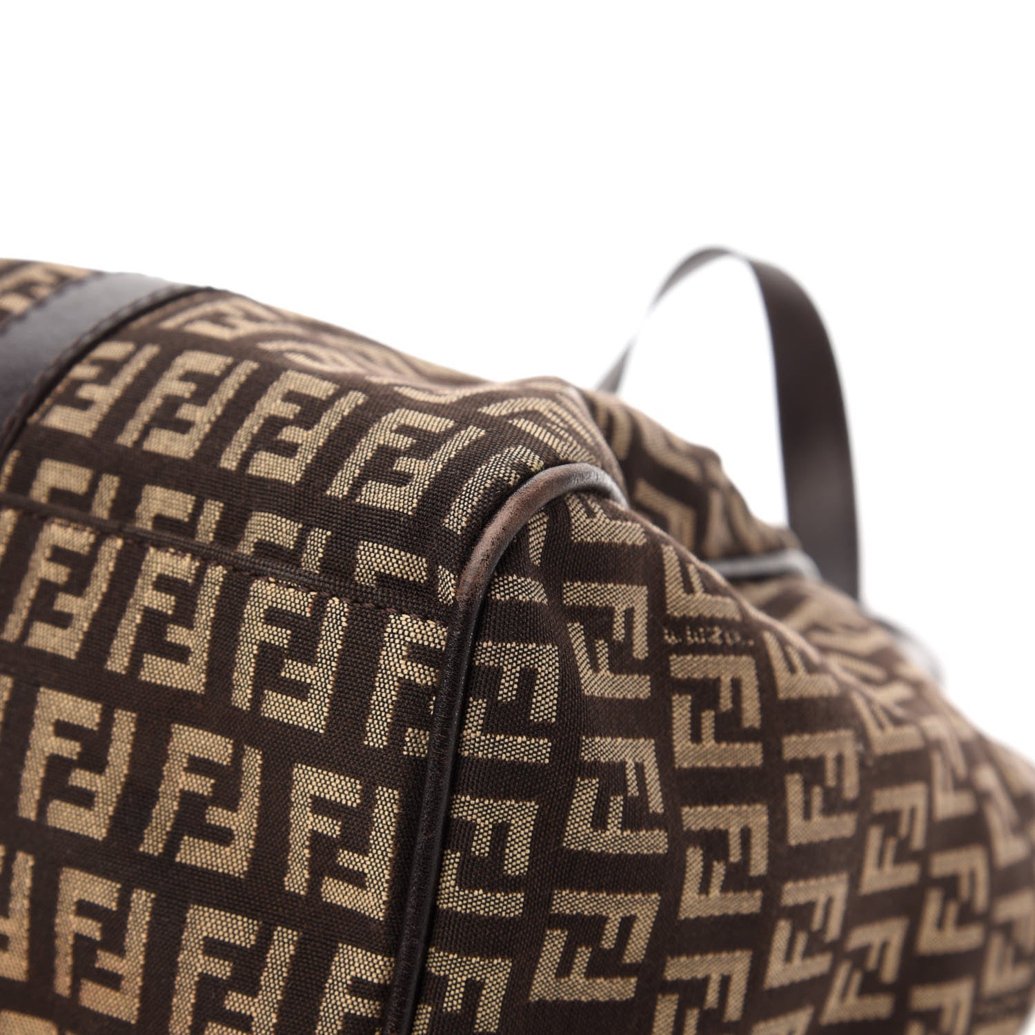 Fendi Zucchino Vitello Shoulder Bag Testa di Moro Beige 11 of 13