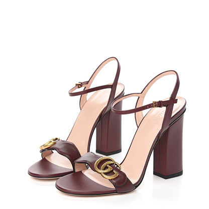 Gucci Lifford Calfskin GG Marmont Ankle Wrap 105mm Sandals 38.5 Vintage Bordeaux 3 of 8