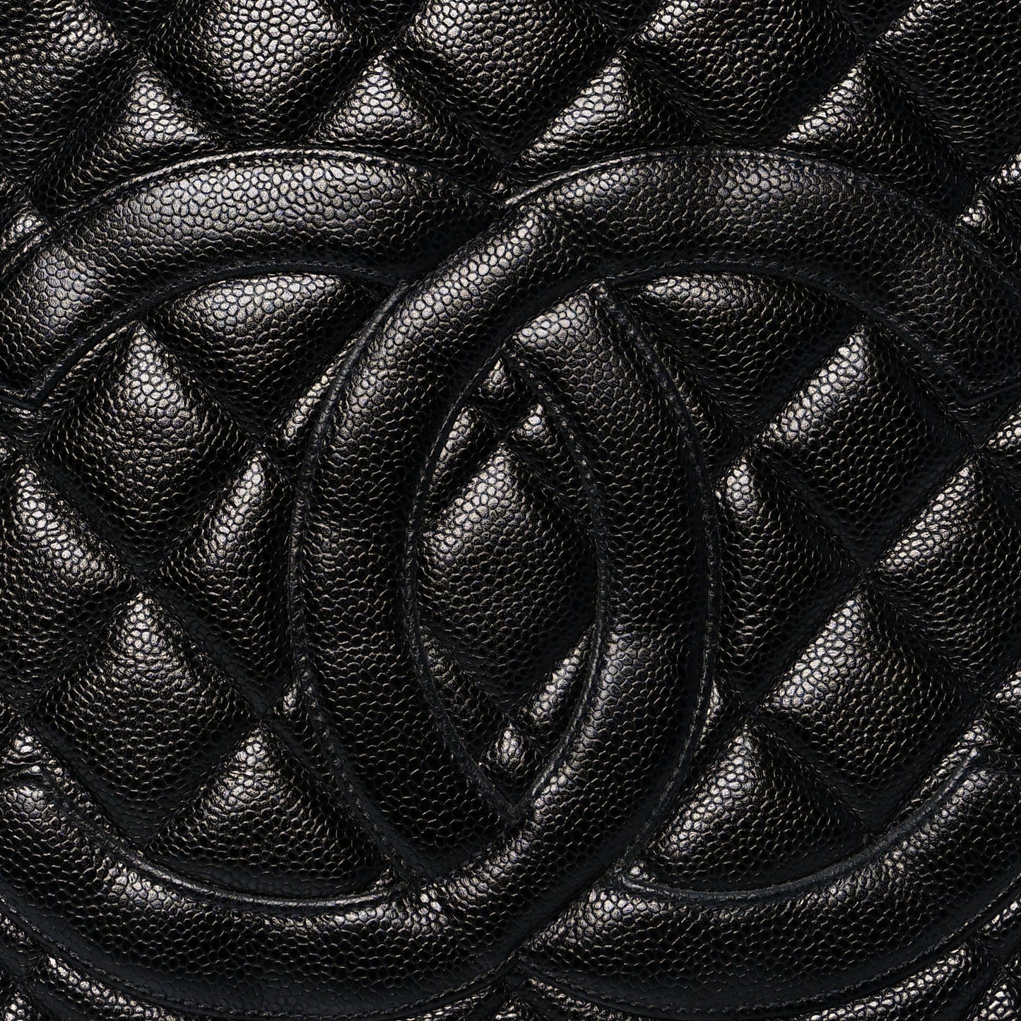 Caviar Quilted Medallion Tote Black