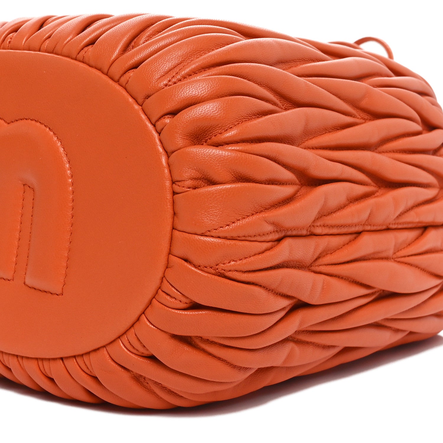Miu Miu Nappa Matelasse Small Bucket Bag Papaya 10 of 10