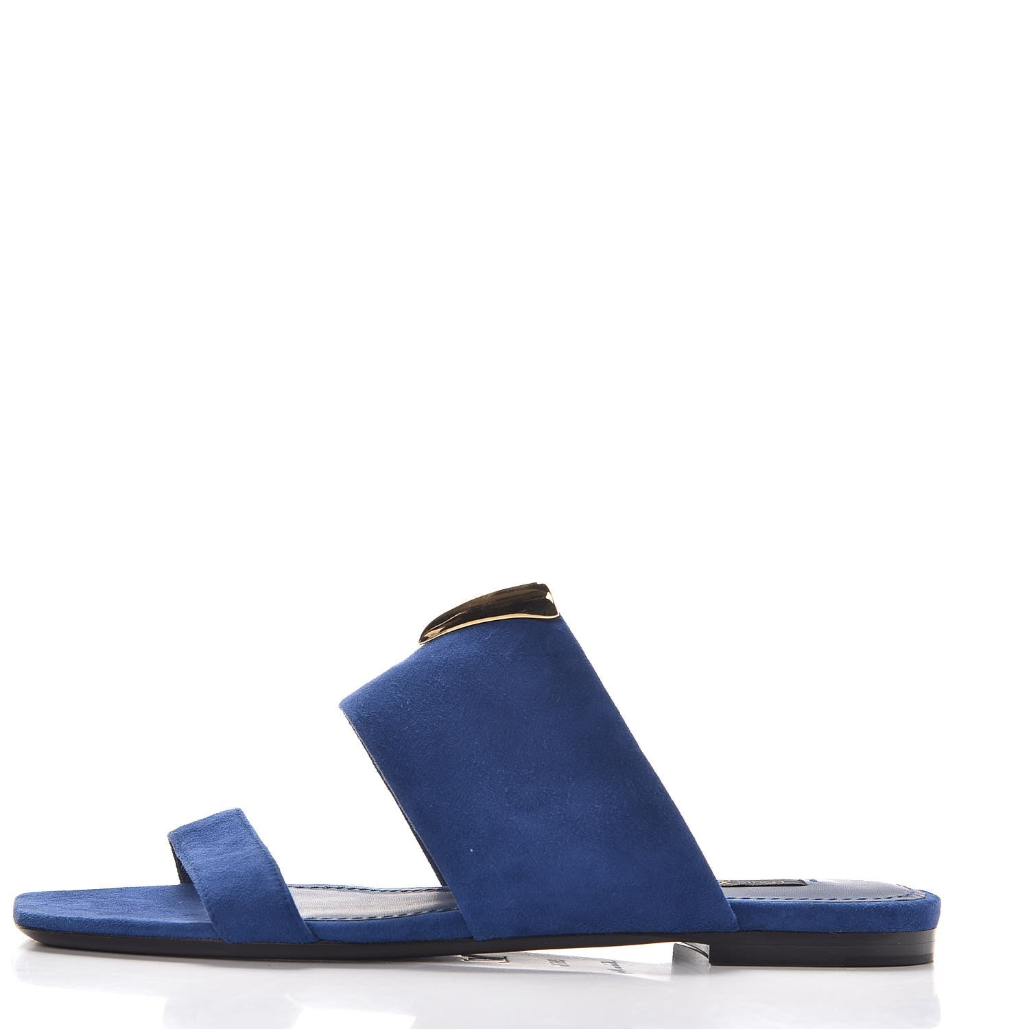 Louis Vuitton Suede Bayfront Mule Sandals 36.5 Blue Nuit 1 of 8