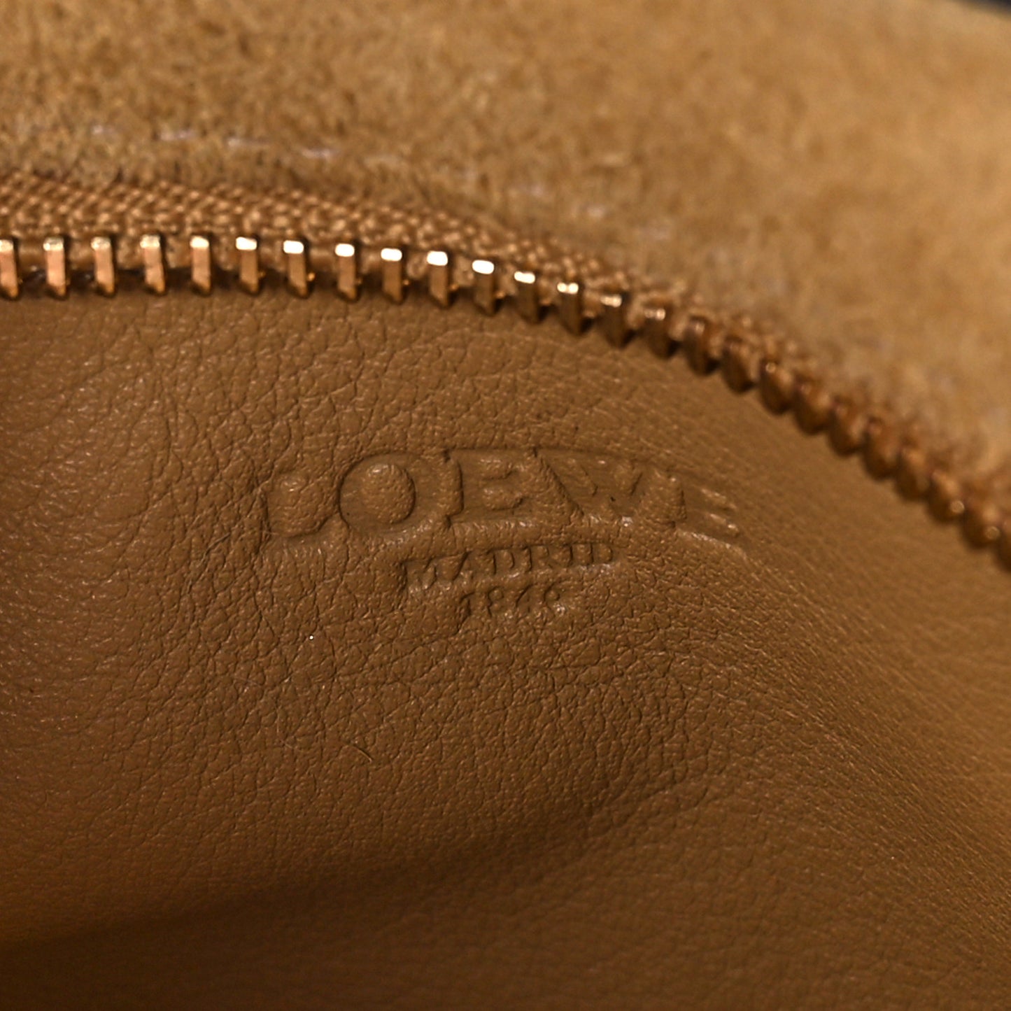 Suede Calfskin Amazona Nano Gold Brown