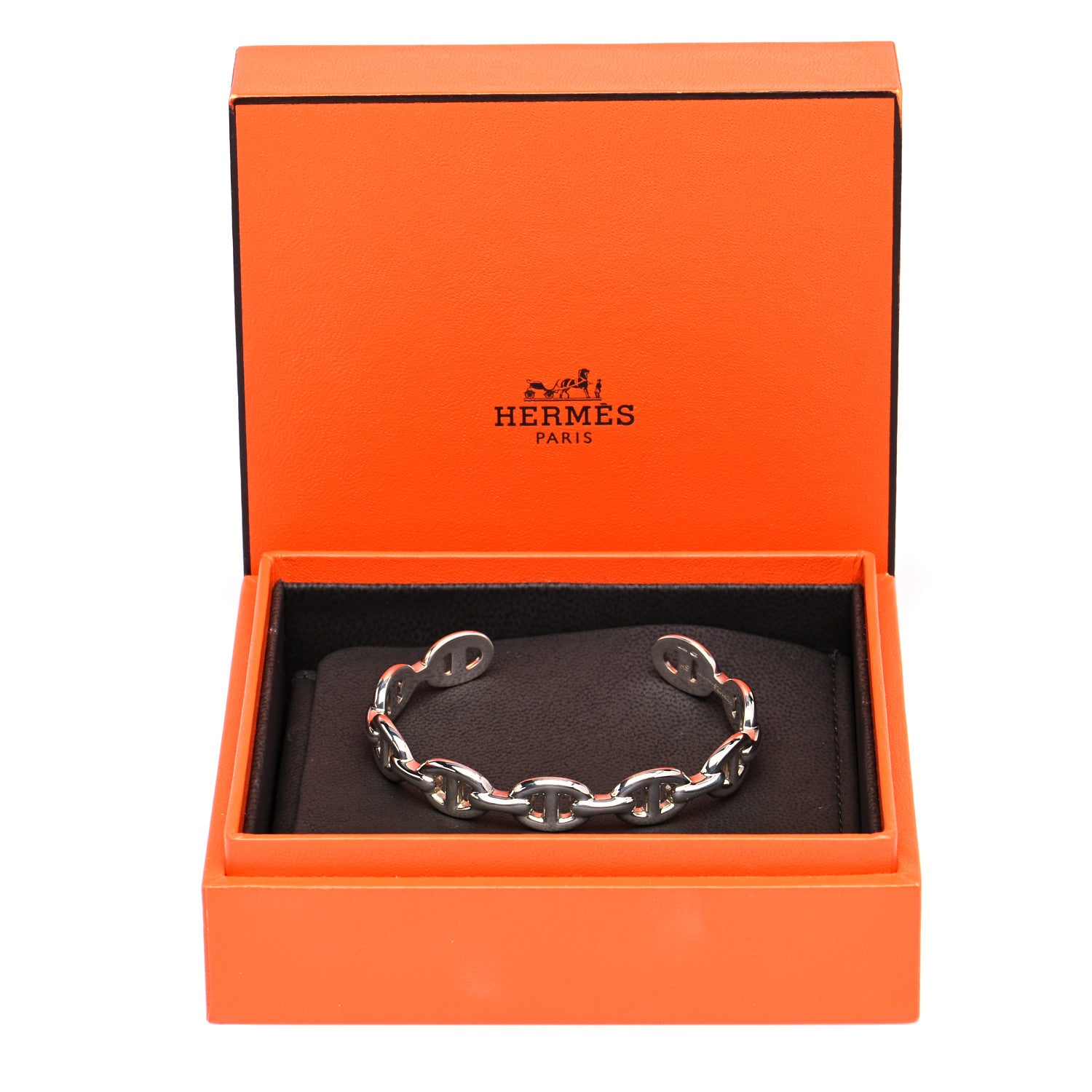 Hermes Sterling Silver MM Chaine d'Ancre Enchainee Cuff Bracelet SH 5 of 5
